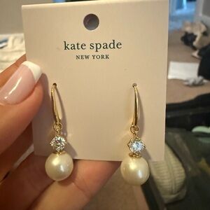 Kate Spade Cream and Gold Earrings